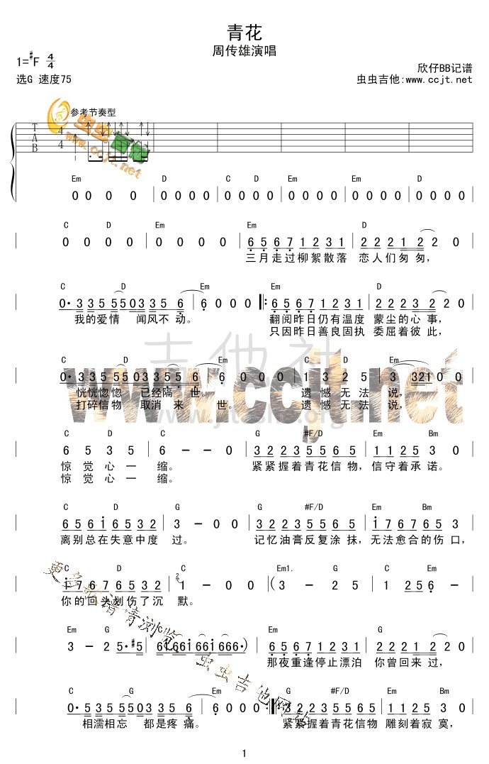 青花吉他谱(图片谱)_周传雄(小刚)_1.gif