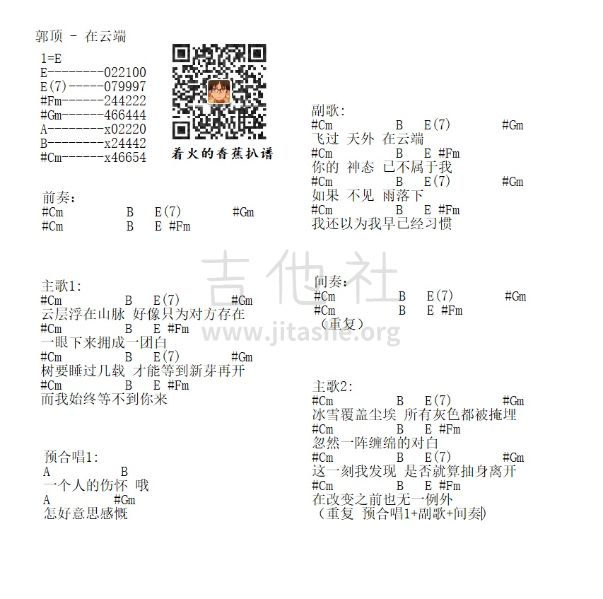 在云端吉他谱(图片谱,弹唱,和弦谱)_郭顶_在云端.png