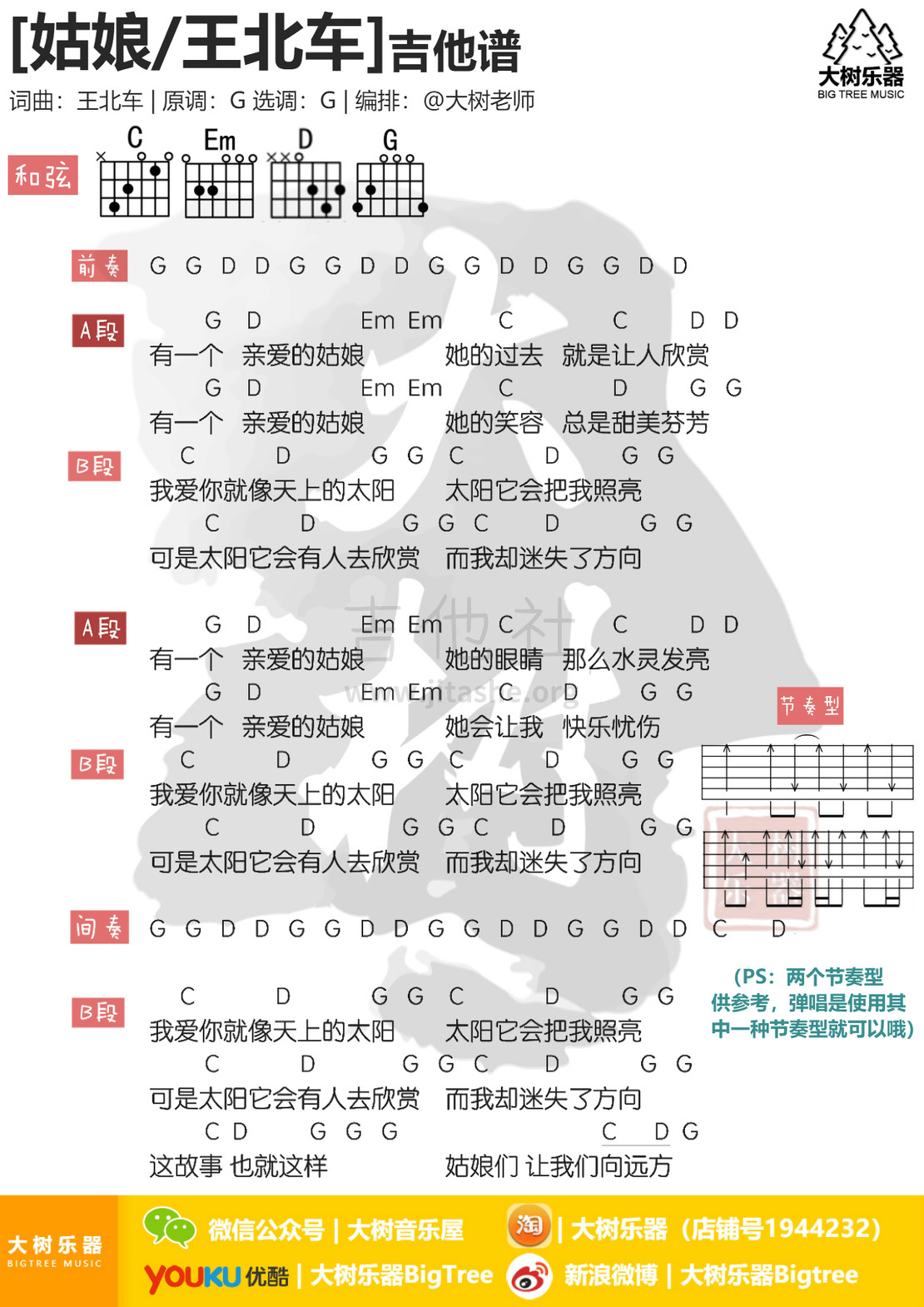 姑娘王北车简谱