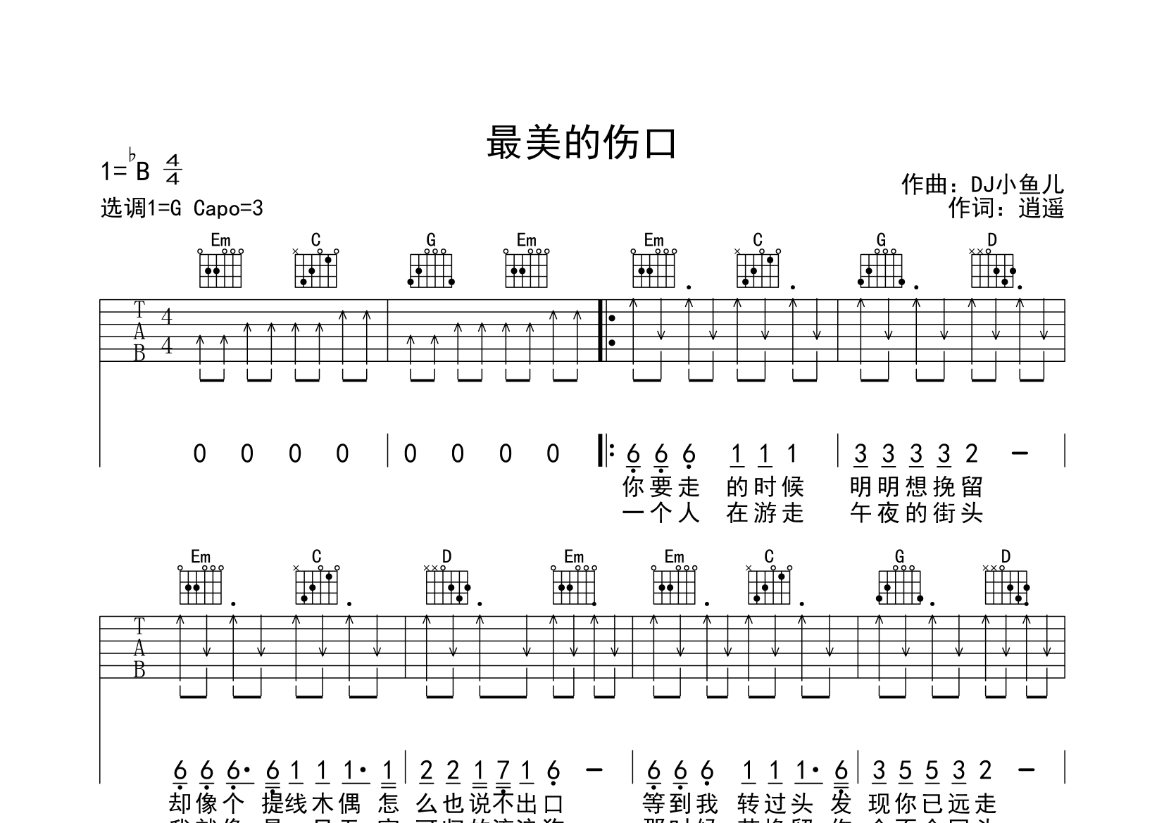 最美的伤口(弹唱版)