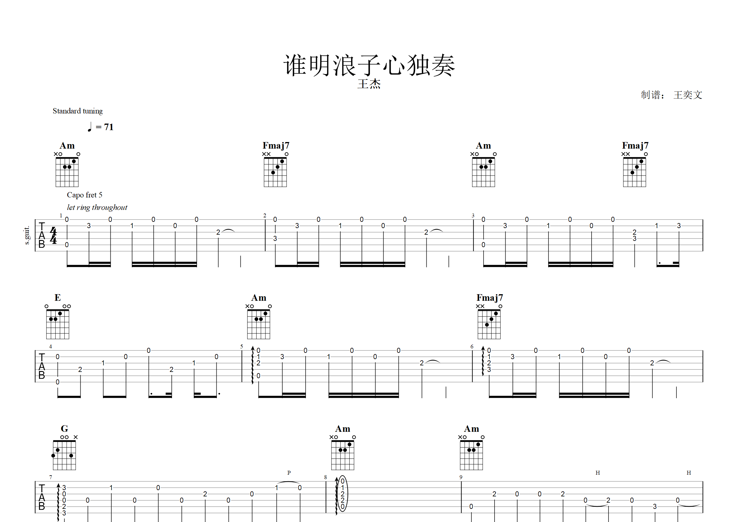 谁明浪子心 艺人:王杰 作词:潘源良 作曲:王杰 歌词 谁明浪子心