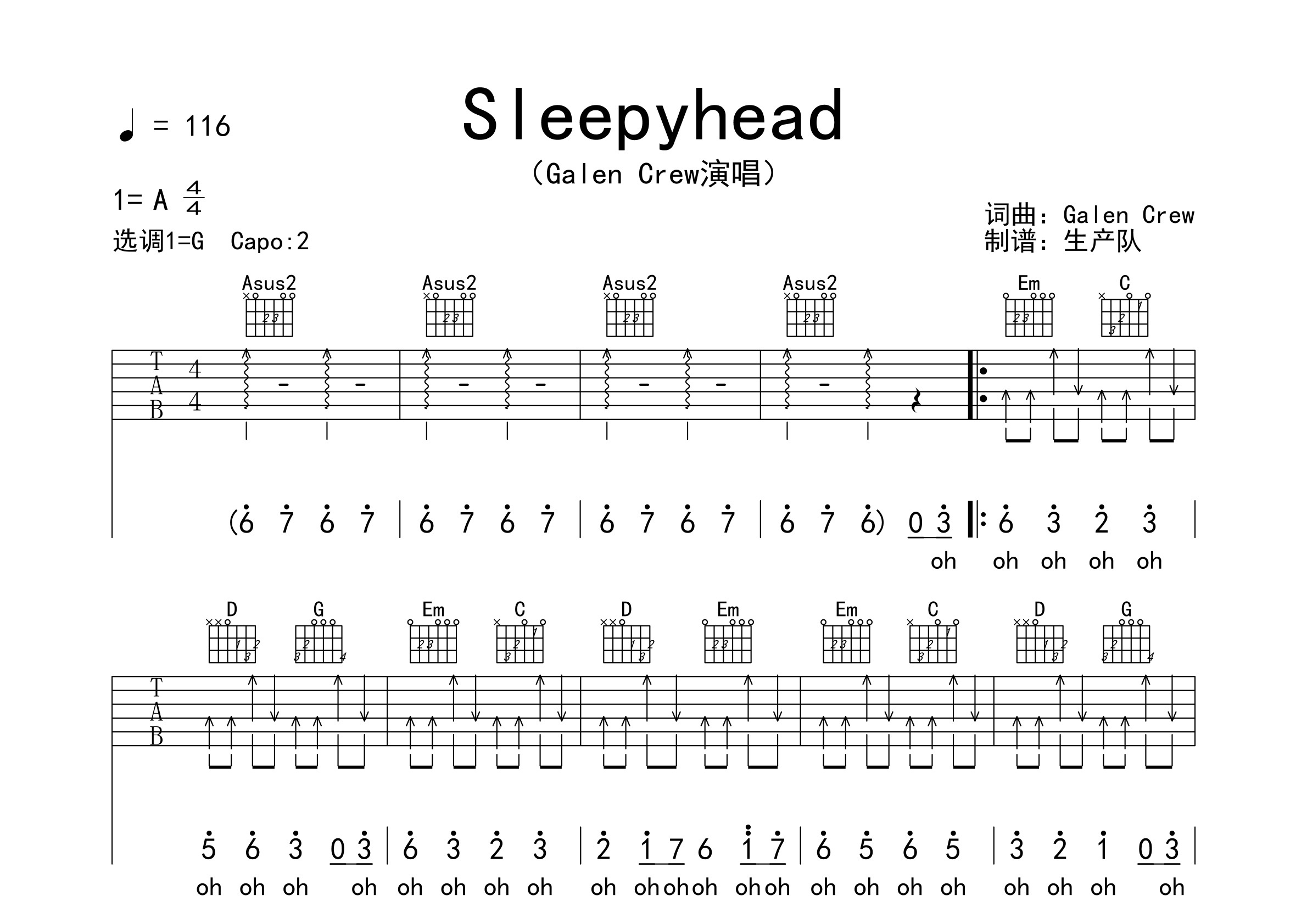 相关吉他谱 歌曲 sleepyhead 依兰爱情故事 lifter sleepyhead