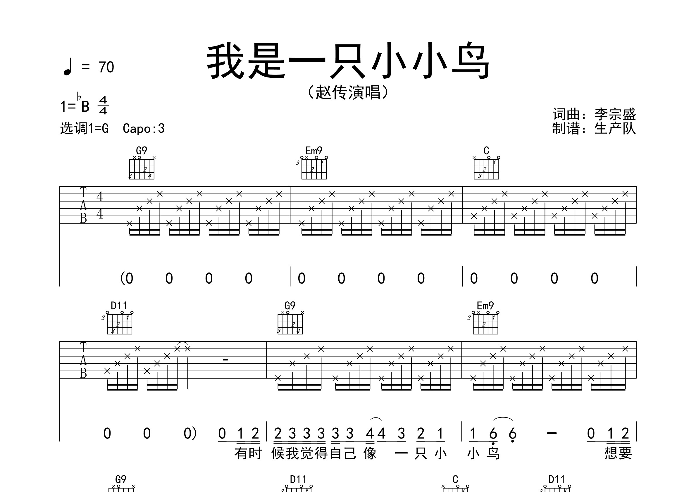 我是一只小小鸟(纯吉他版) 【怀旧经典】