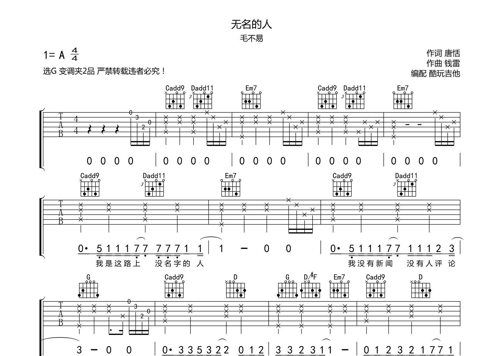 无名的人