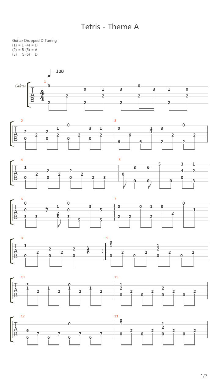 tetris (俄罗斯方块) - theme a