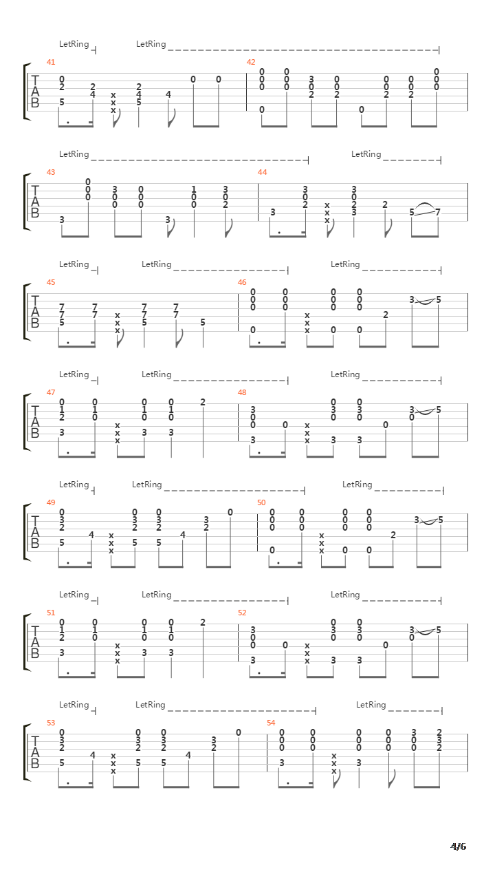 numb吉他谱