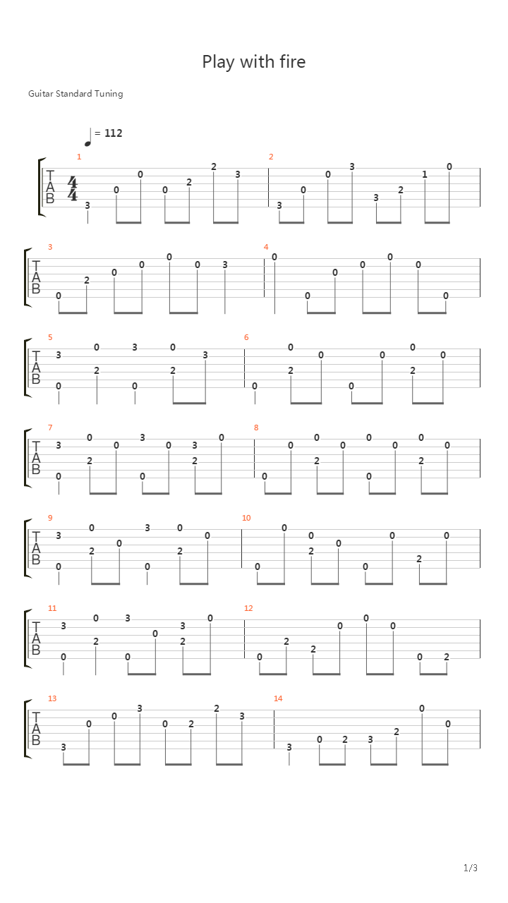 play with fire吉他谱