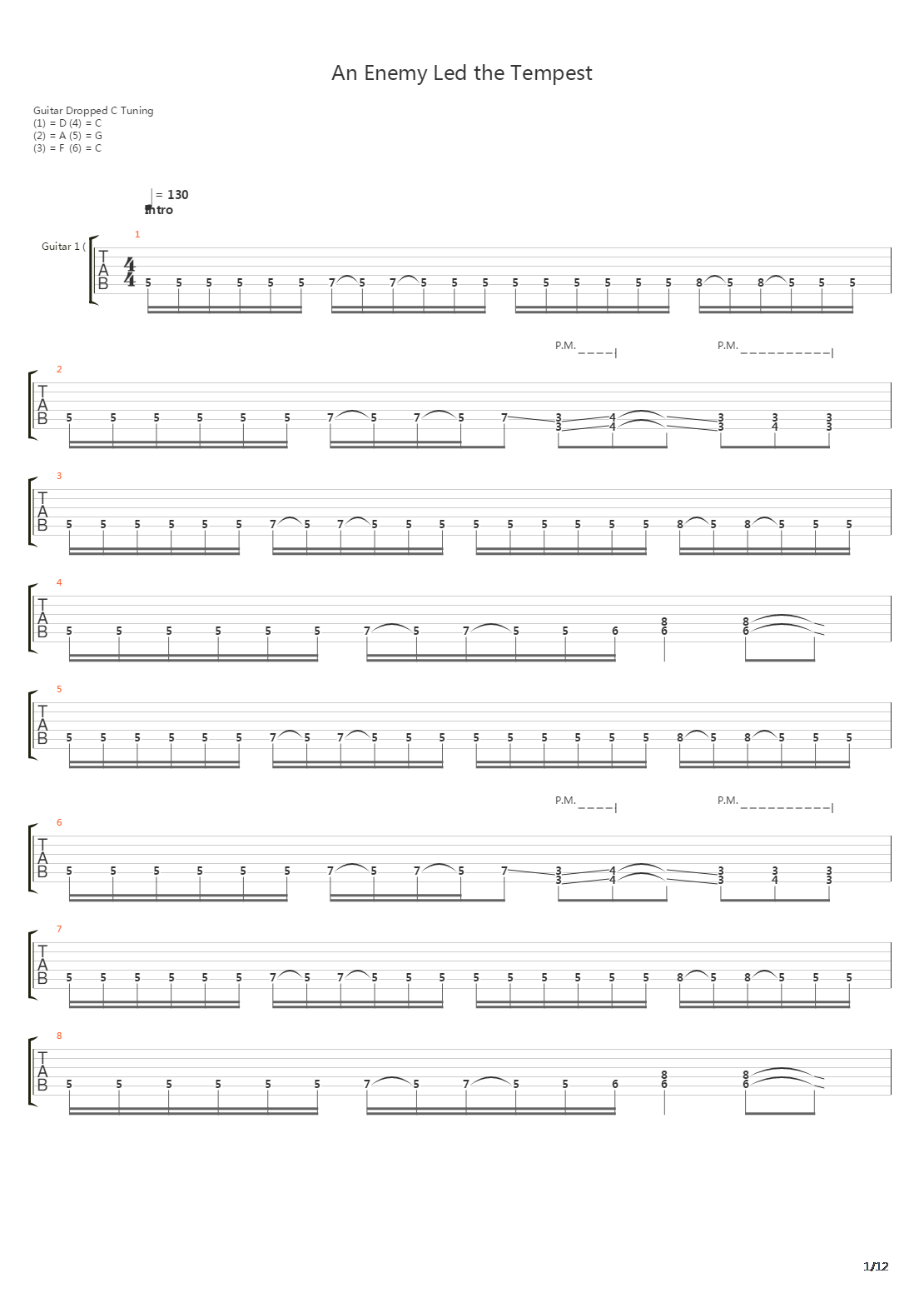 an enemy led the tempest吉他谱