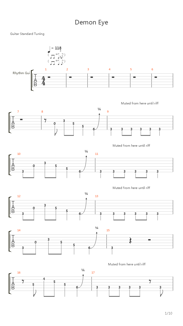 demon eye吉他谱