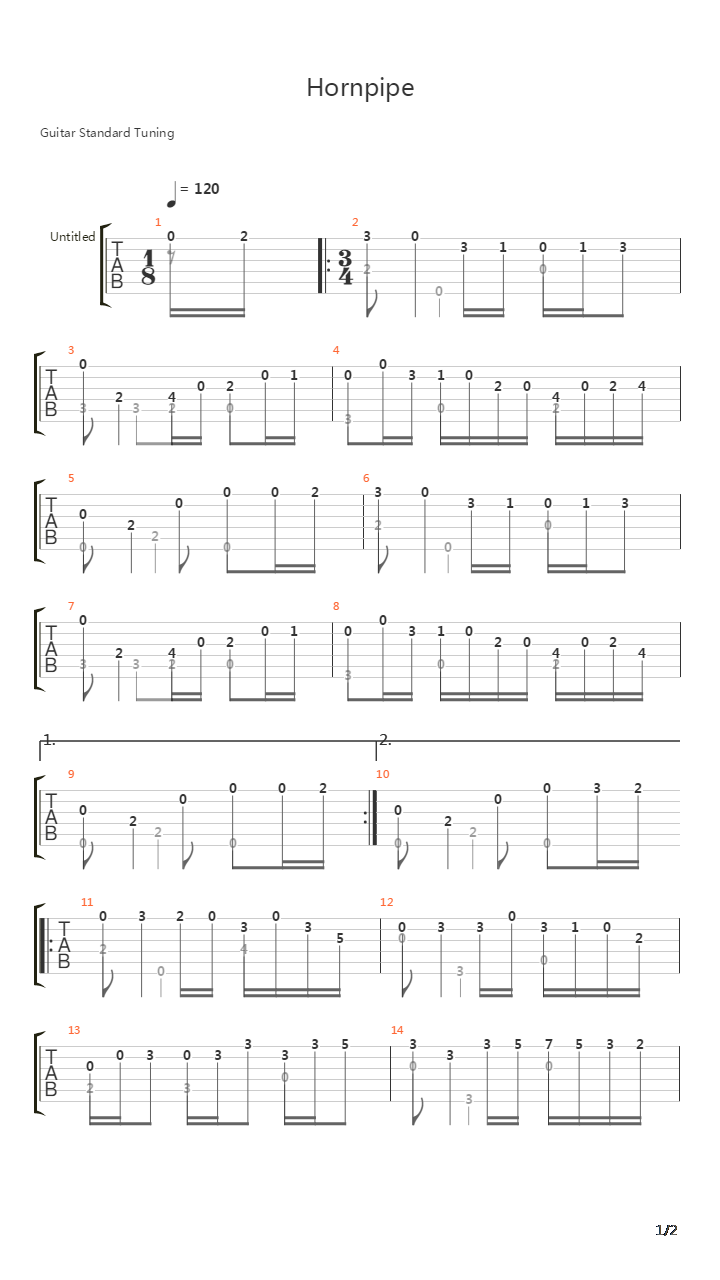 hornpipe吉他谱