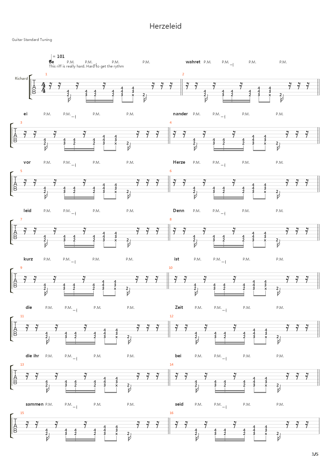 herzeleid吉他谱(gtp谱,总谱)_rammstein(战车乐队;德国战车)