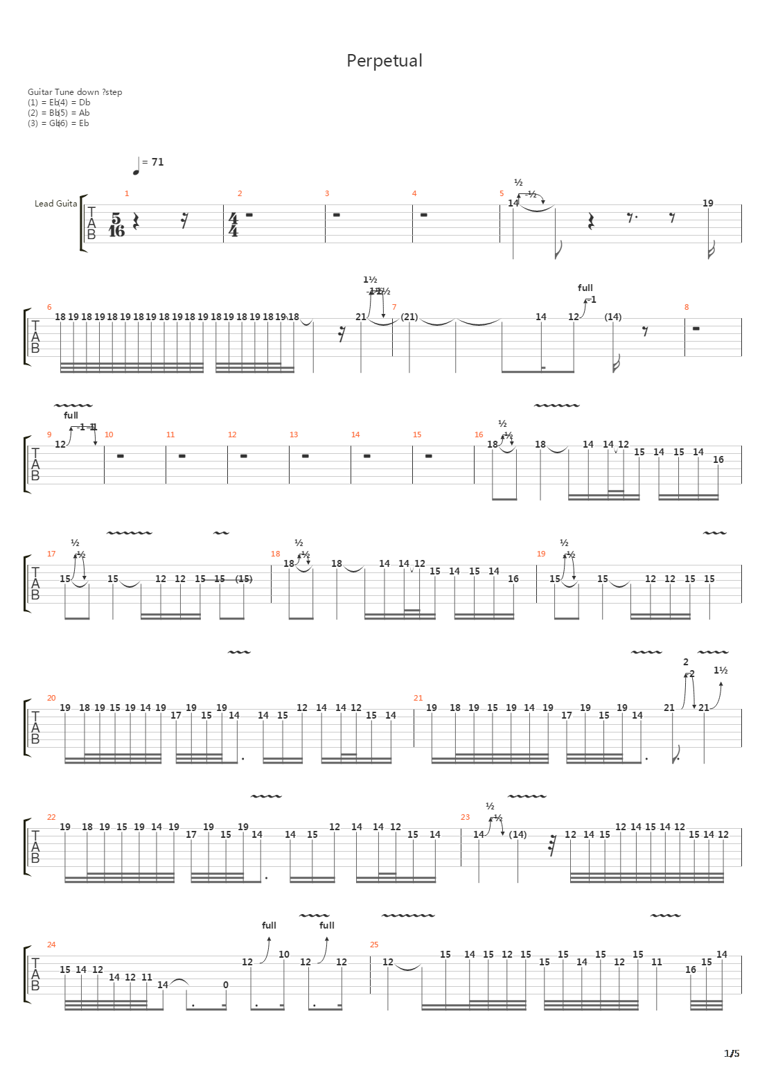 perpetual吉他谱