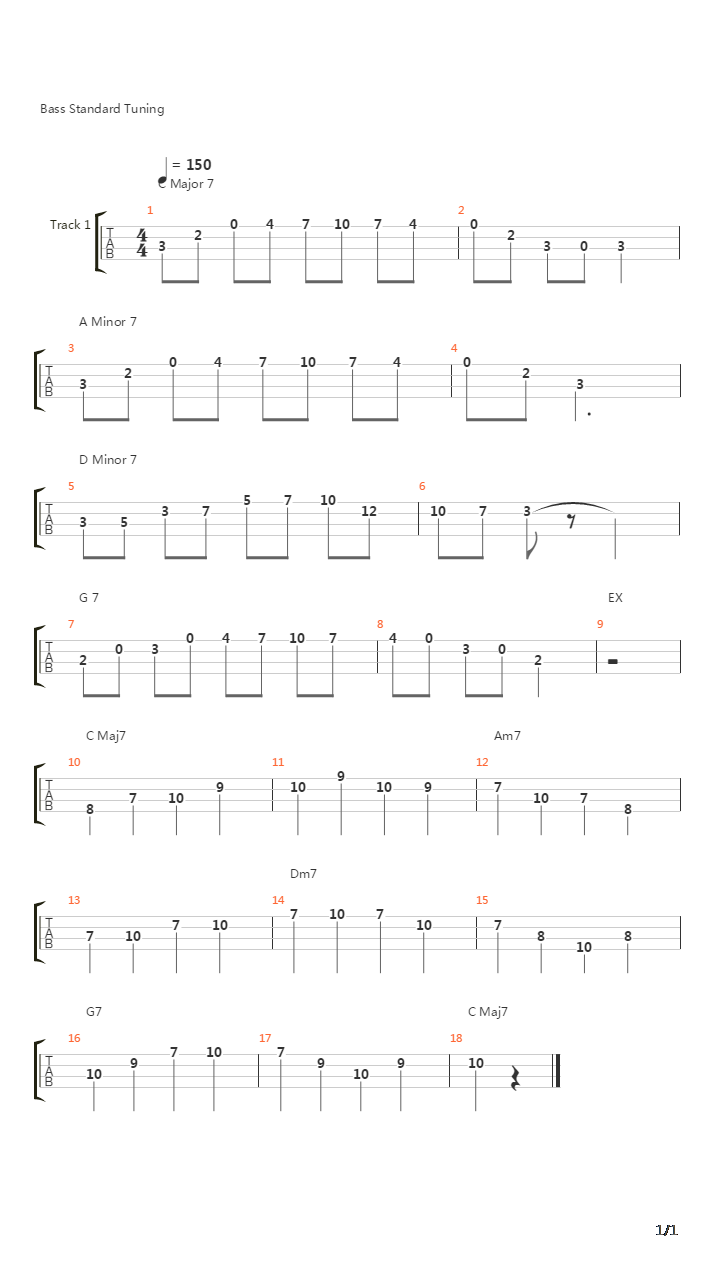 bass walking bassline贝斯练习曲