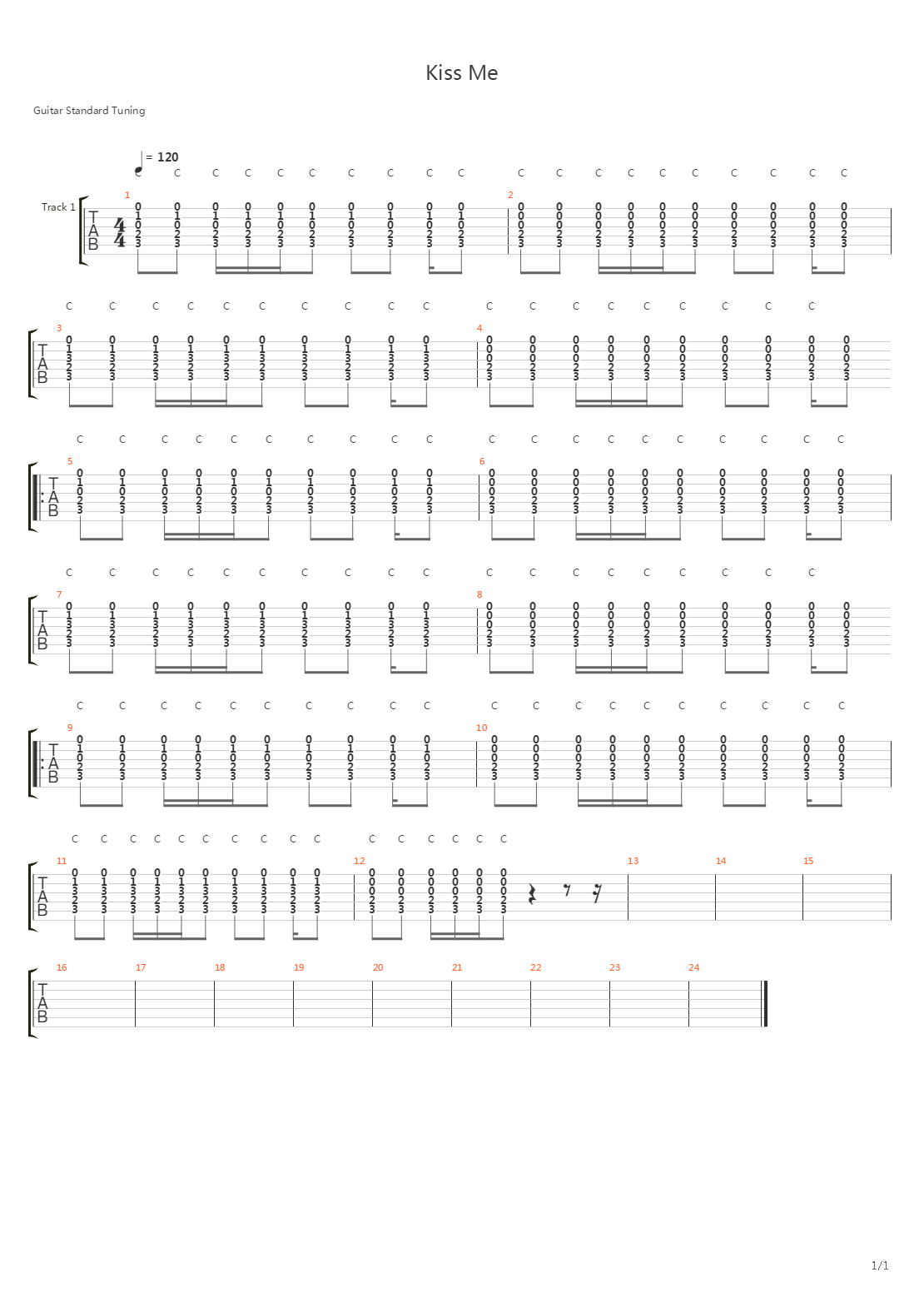 kiss me吉他谱