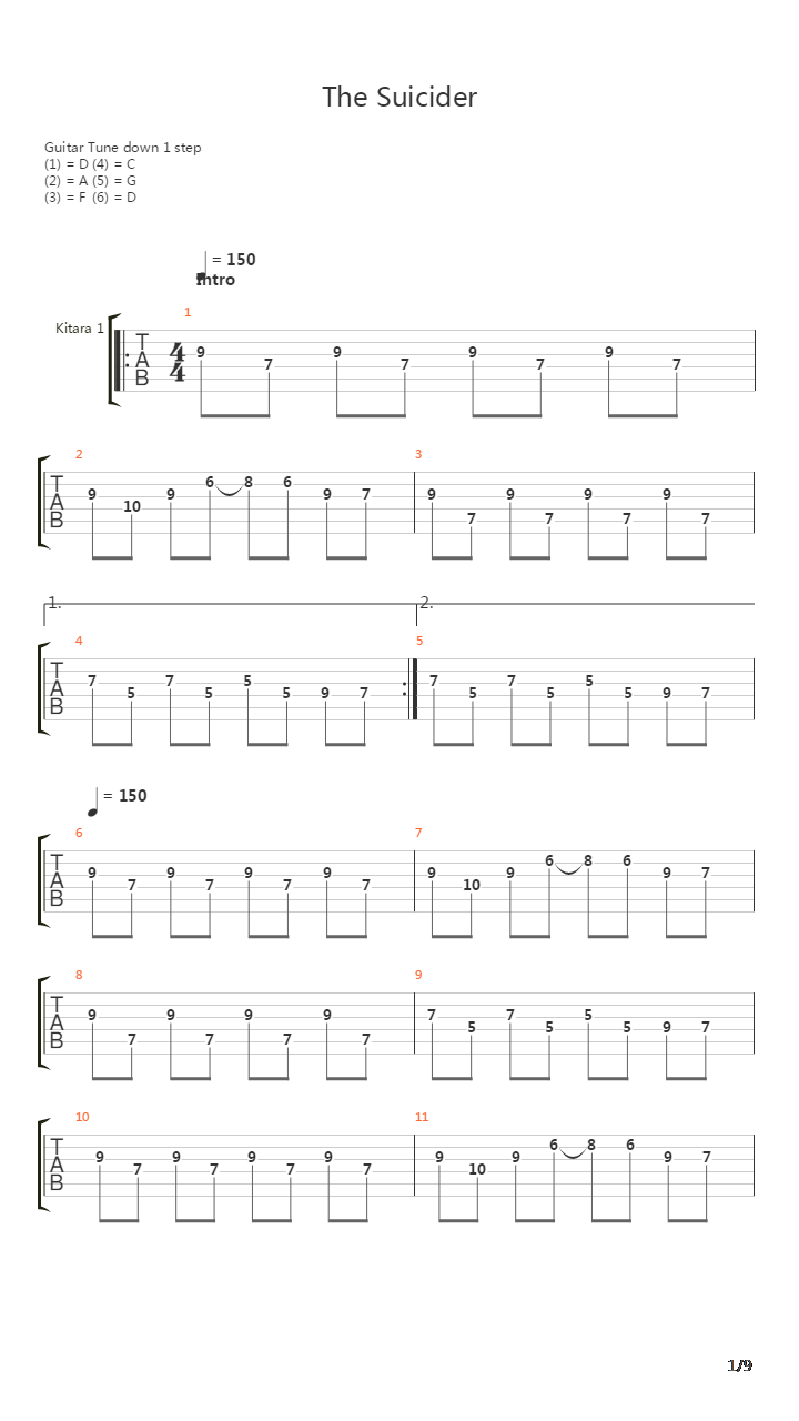 the suicider吉他谱(gtp谱,总谱)_sentenced(审判)