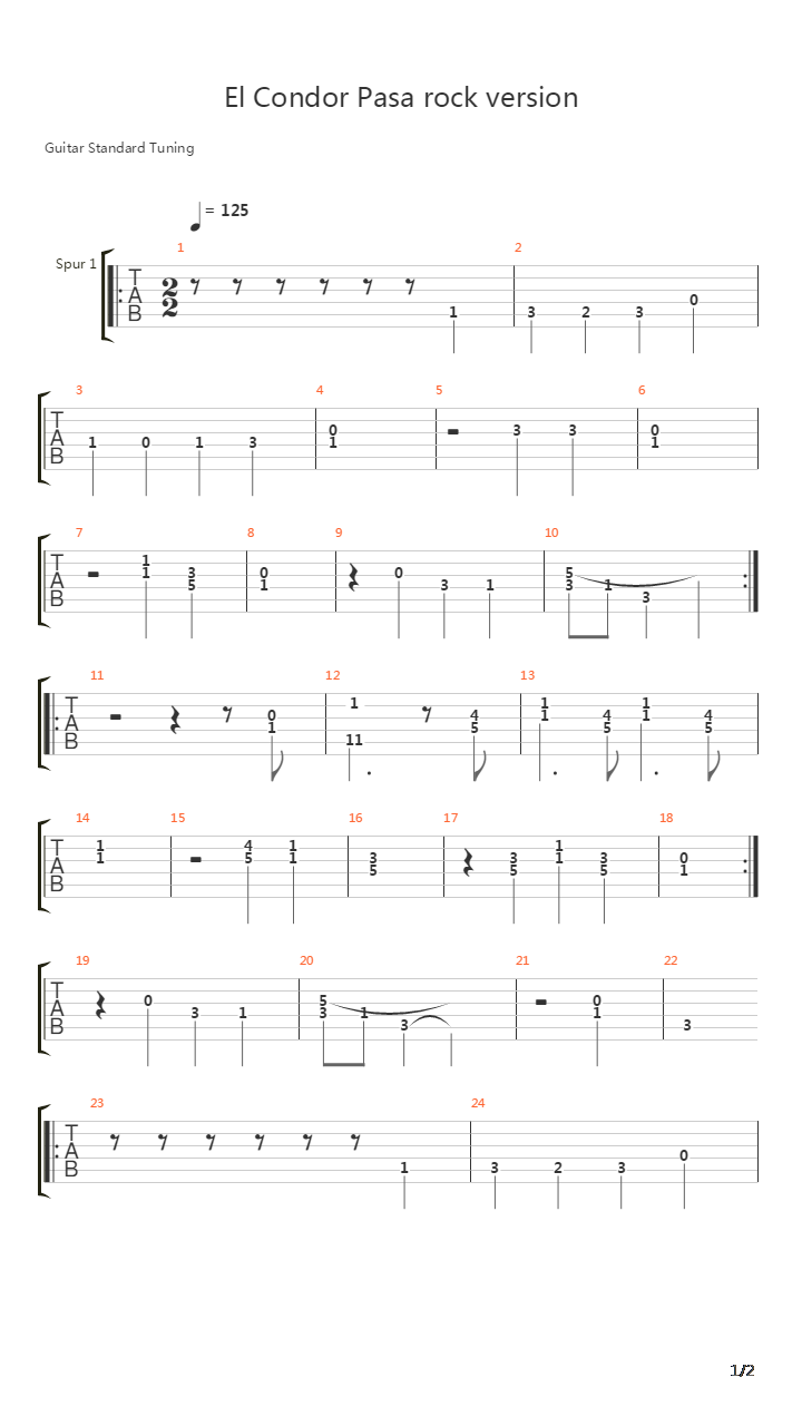 el condor pasa吉他谱