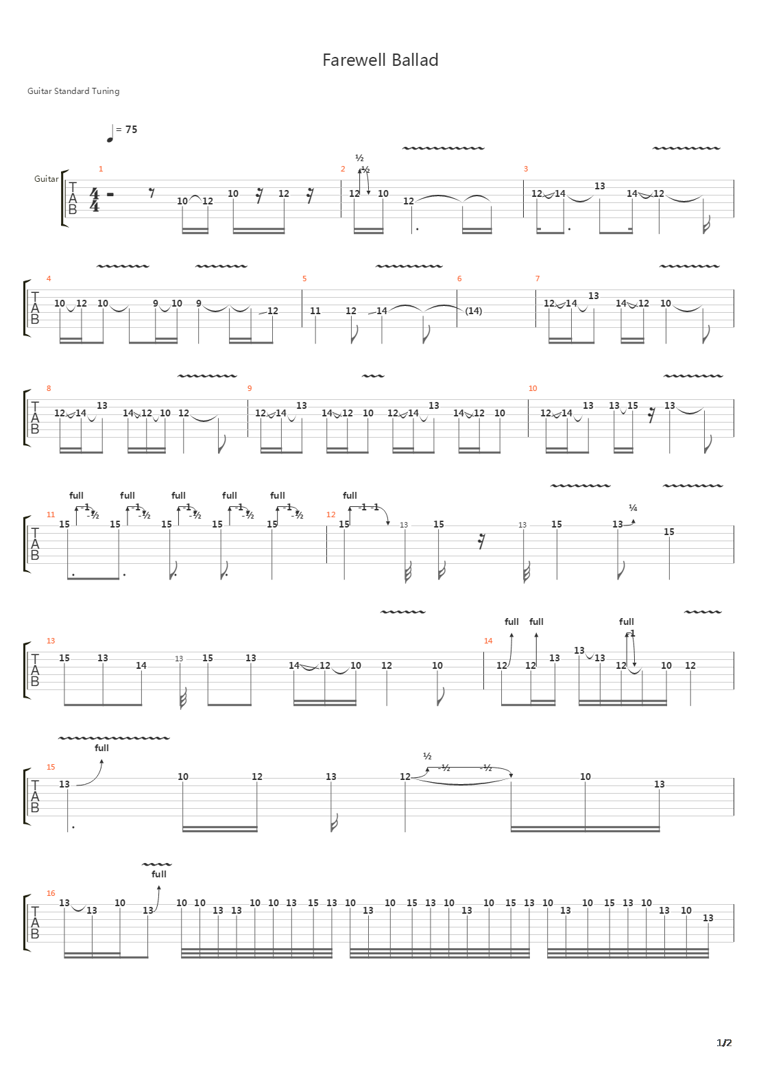 farewell ballad吉他谱