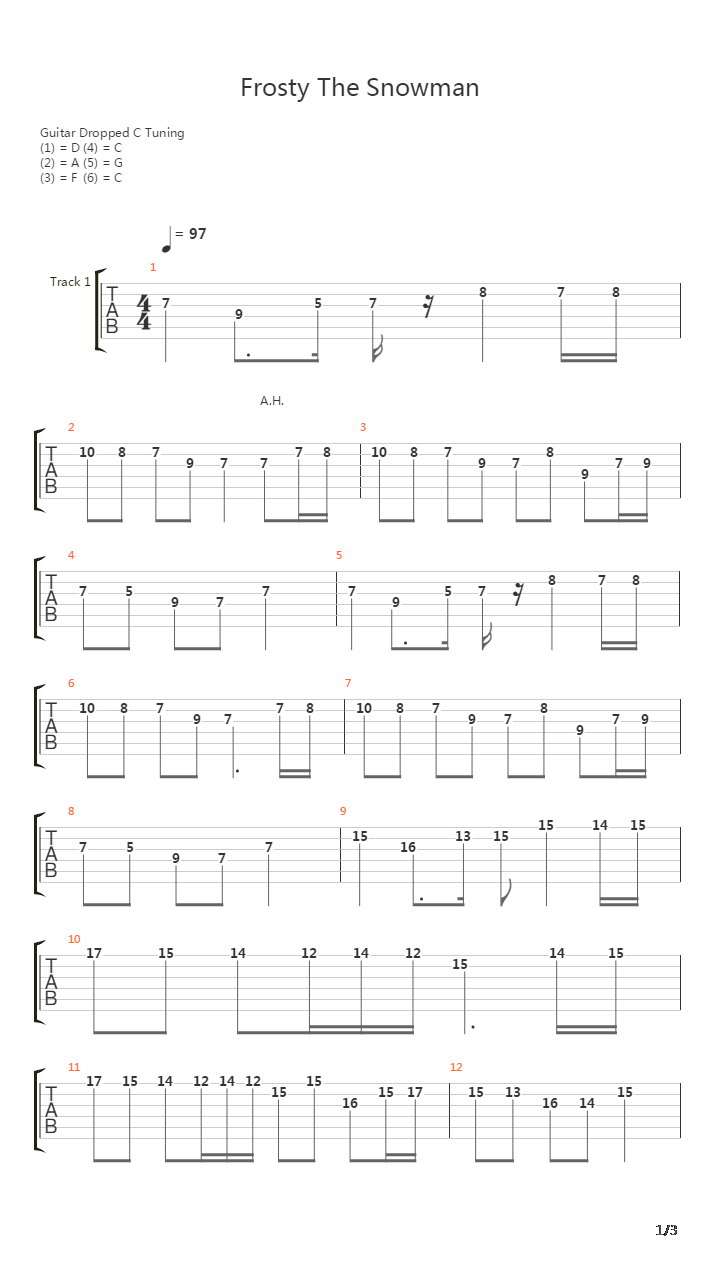frosty the snowman吉他谱