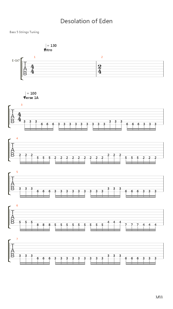 desolation of eden吉他谱