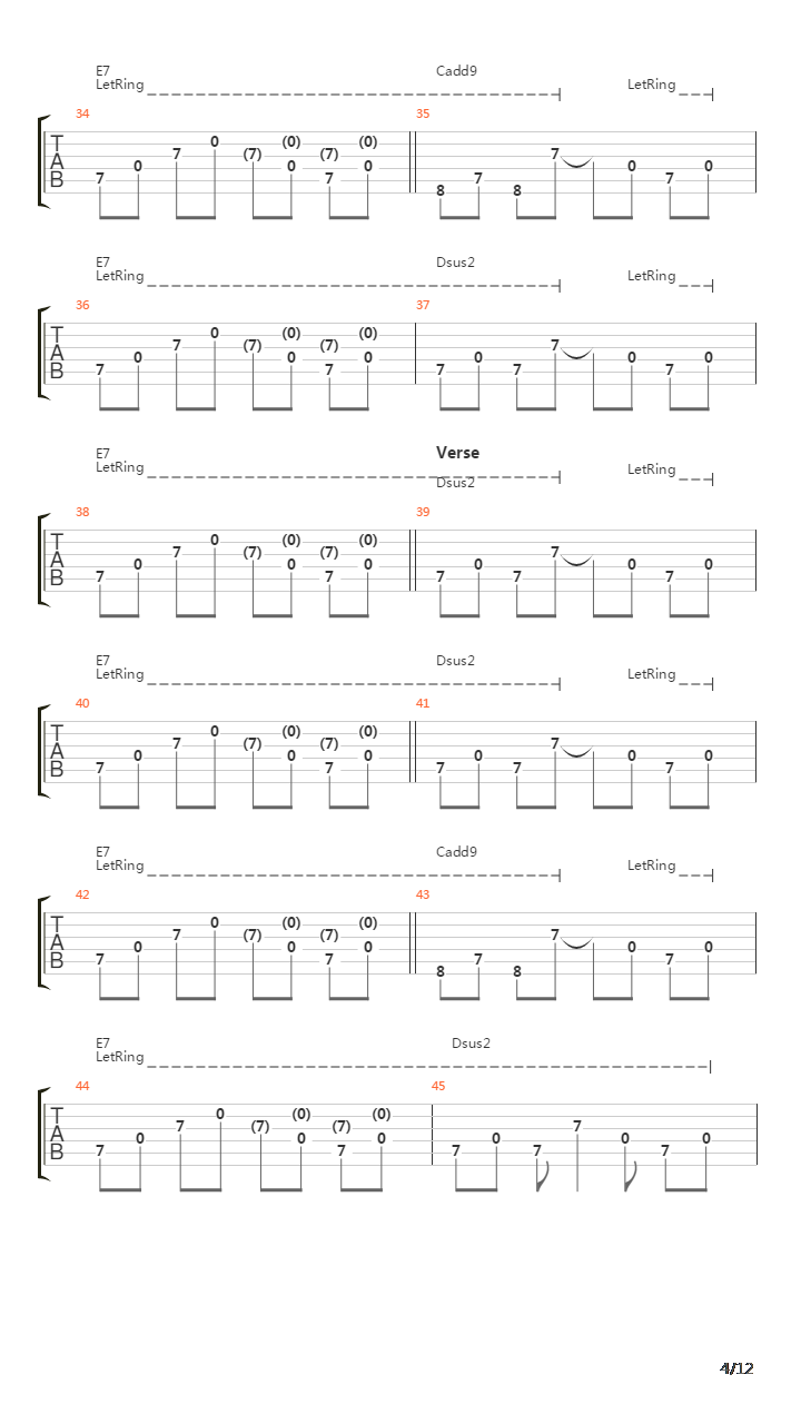 吉他谱信息 歌曲 405 aucustic a movie script ending i will follow