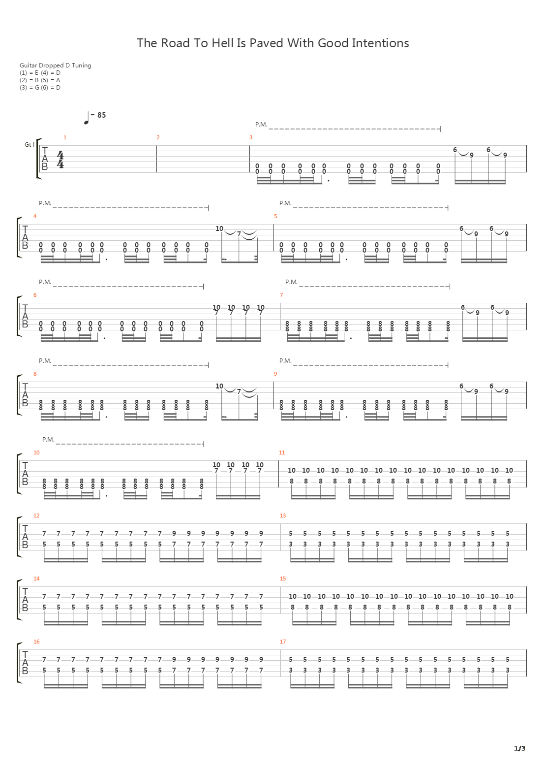 the road to hell is paved with good intentions吉他谱