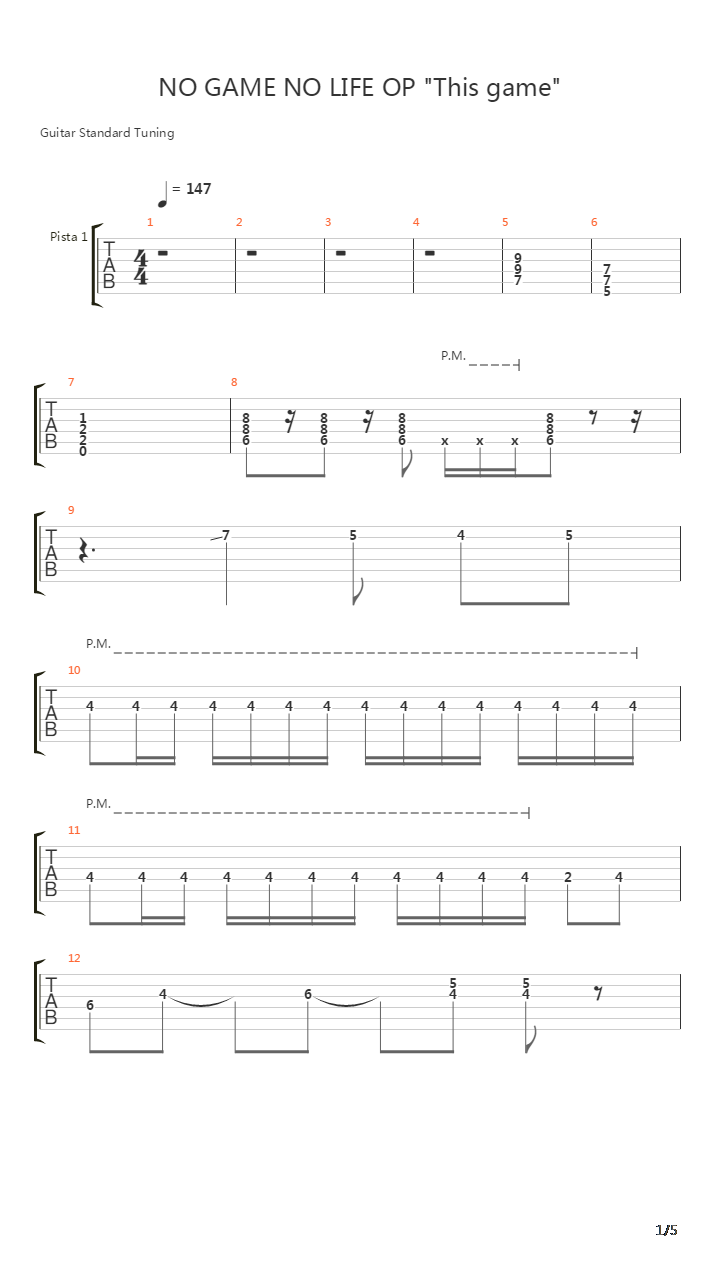 游戏人生(no game no life this game吉他谱