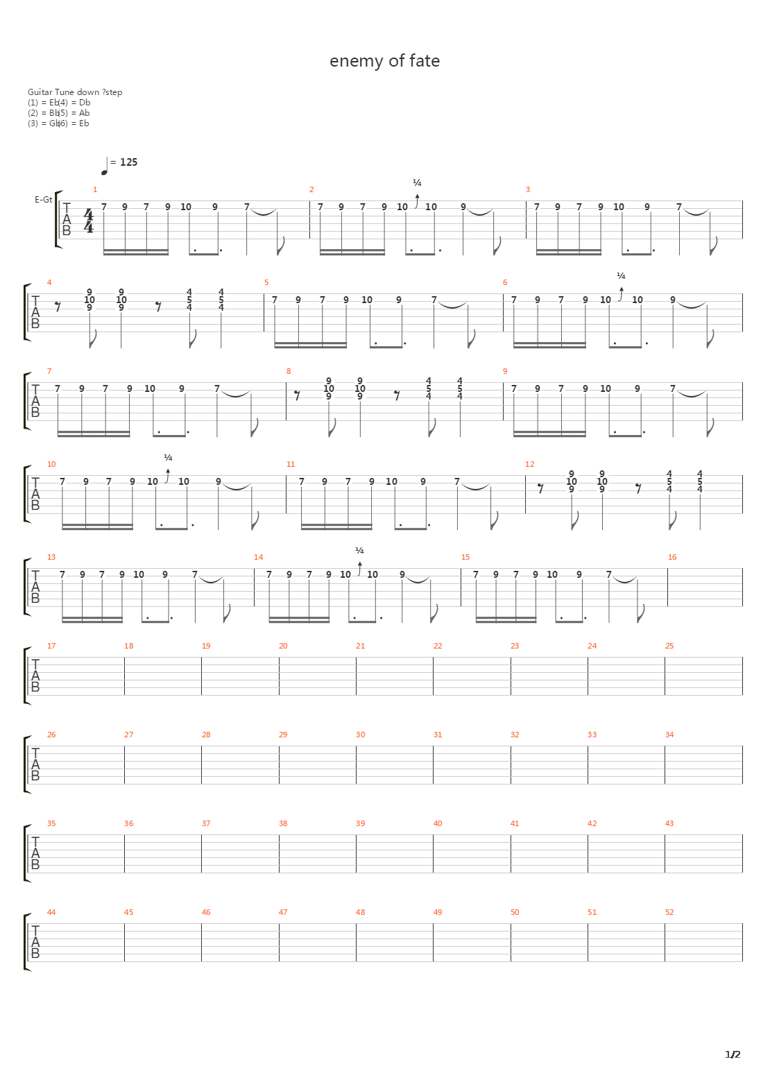 enemy of fate吉他谱
