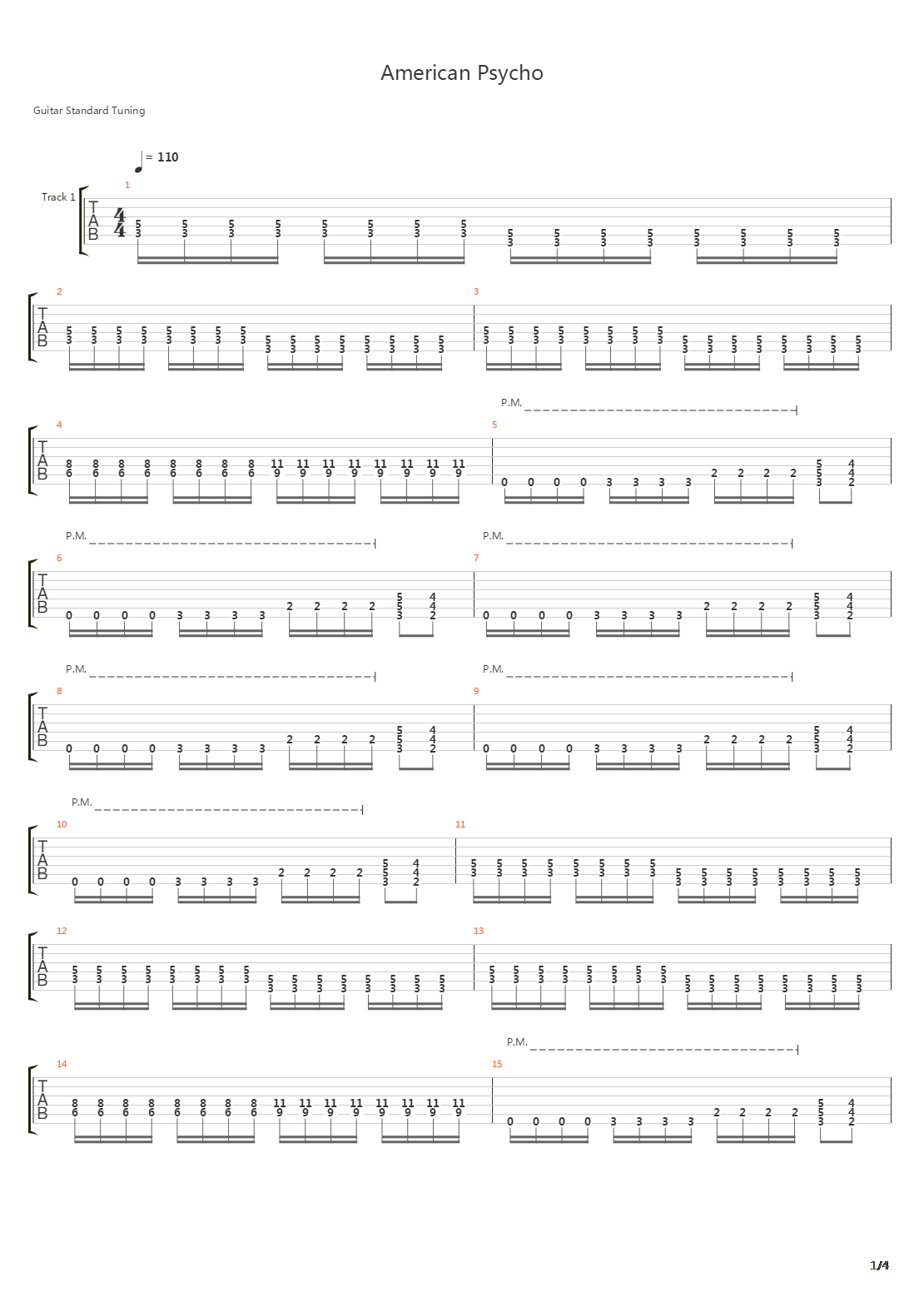 american psycho吉他谱