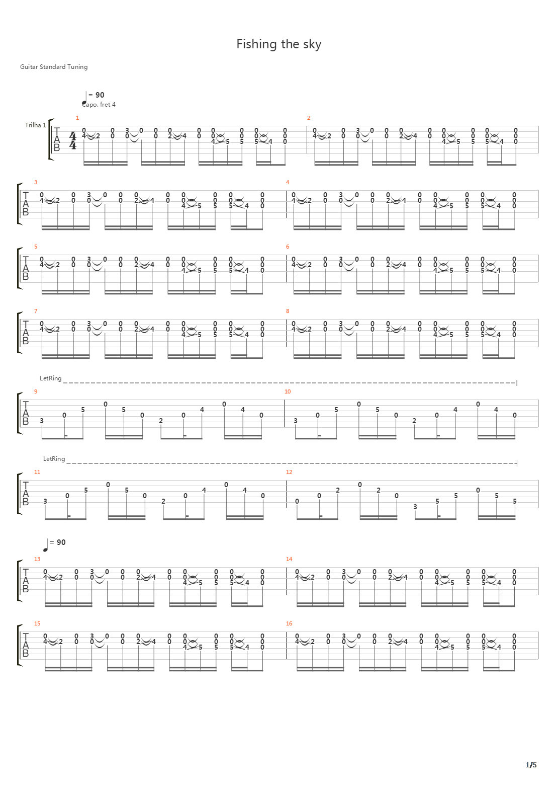 fishing the sky吉他谱