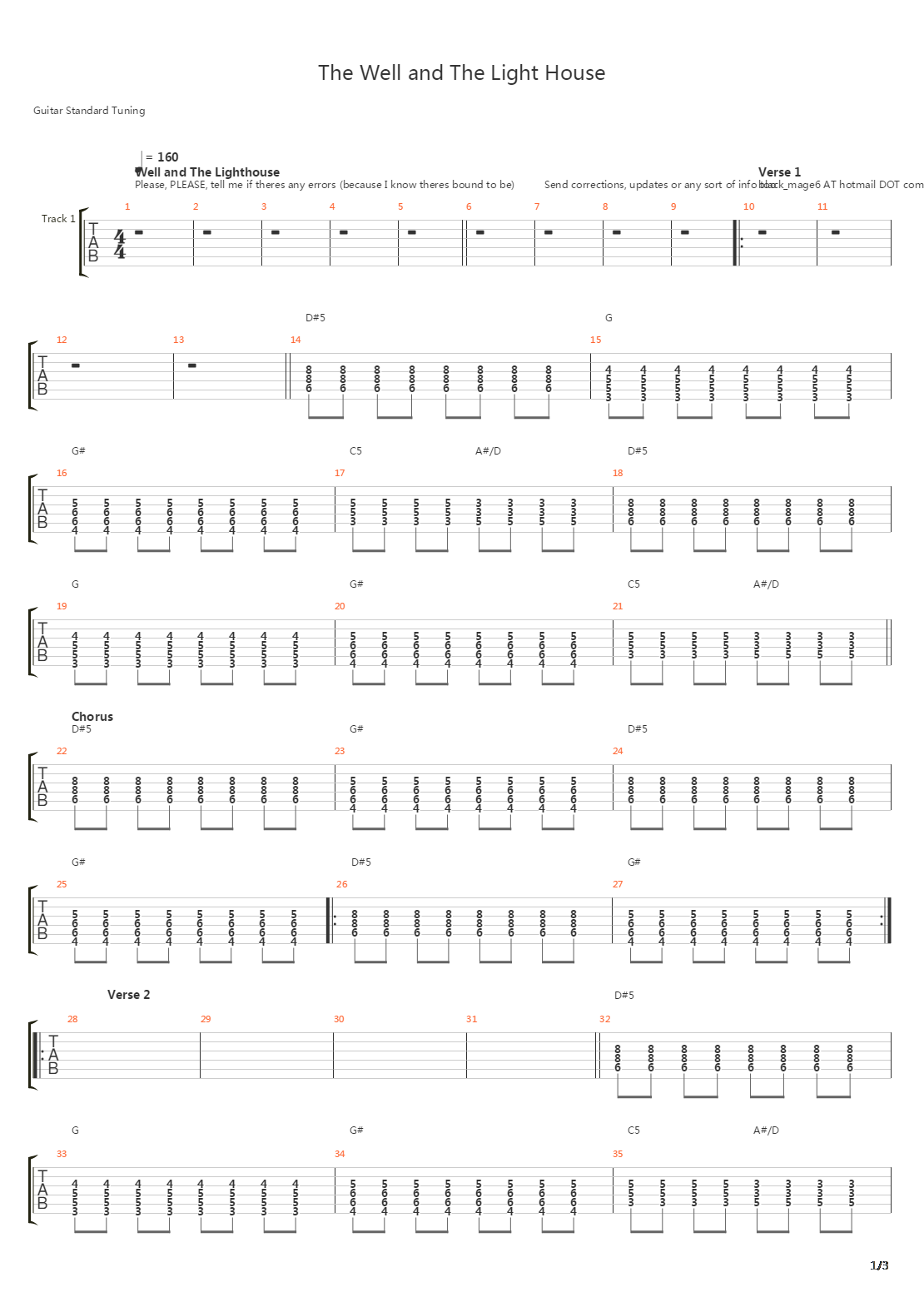 well and the lighthouse吉他谱(gtp谱,总谱)_arcade