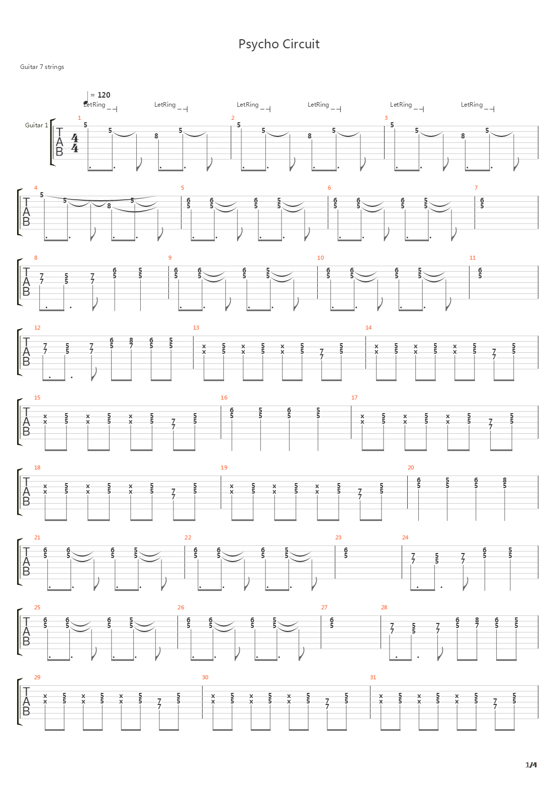 psycho circuit吉他谱