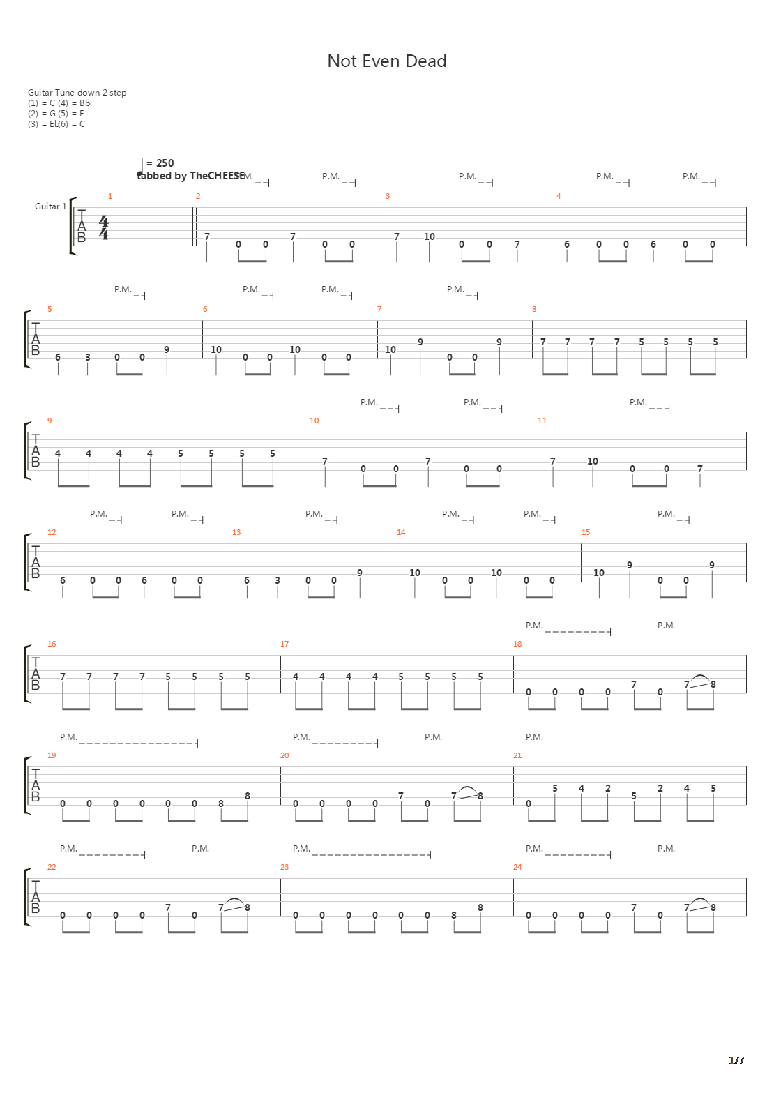 not even dead吉他谱