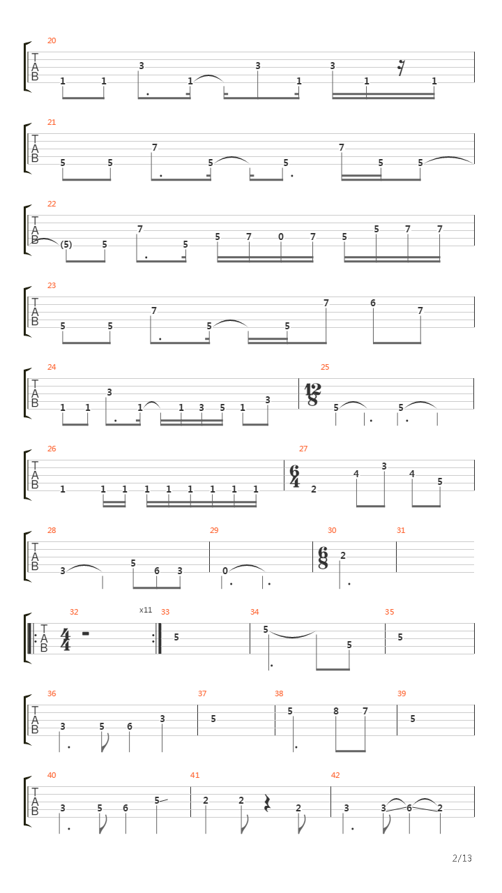 the point of no return吉他谱