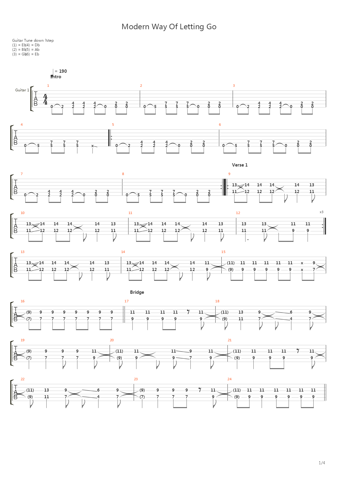 modern way of letting go吉他谱