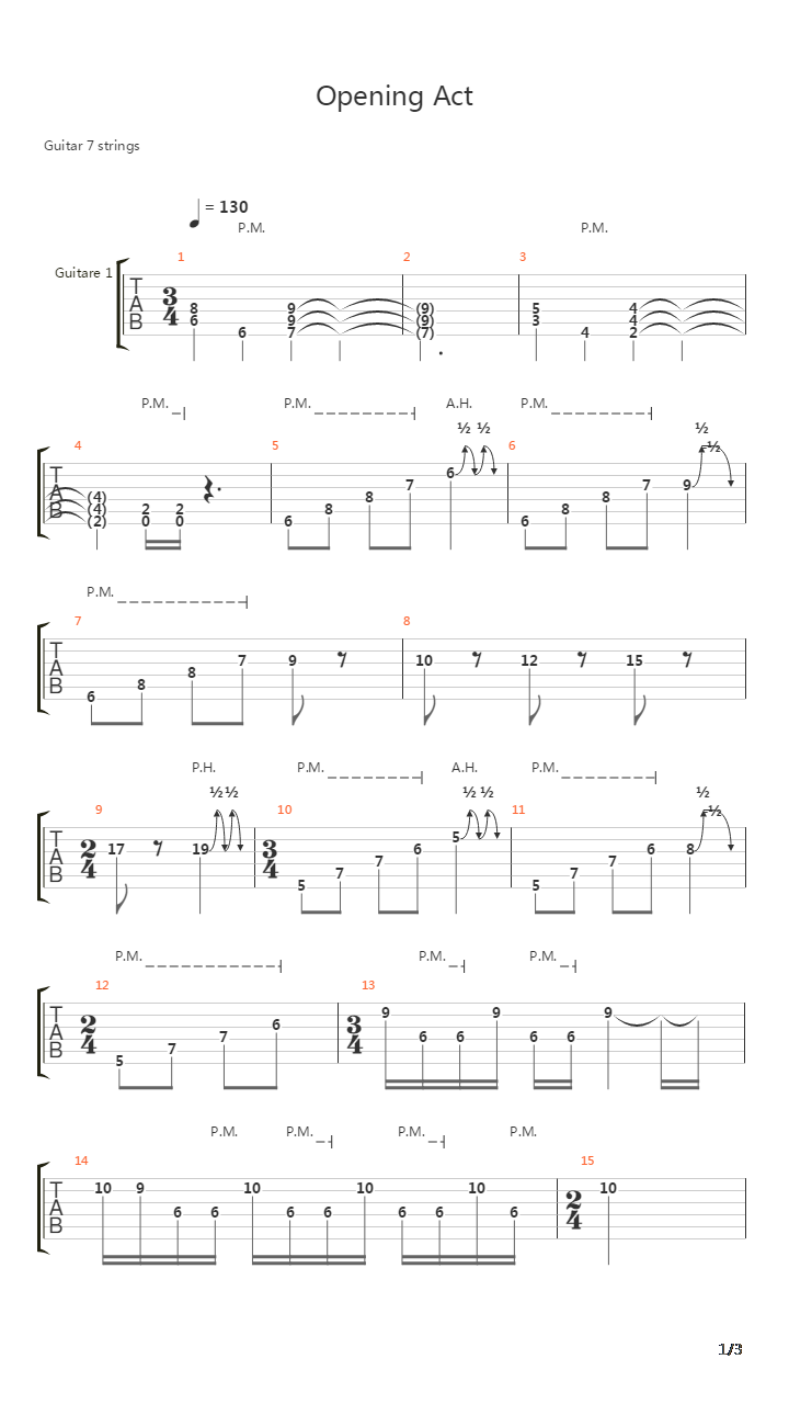opening act吉他谱