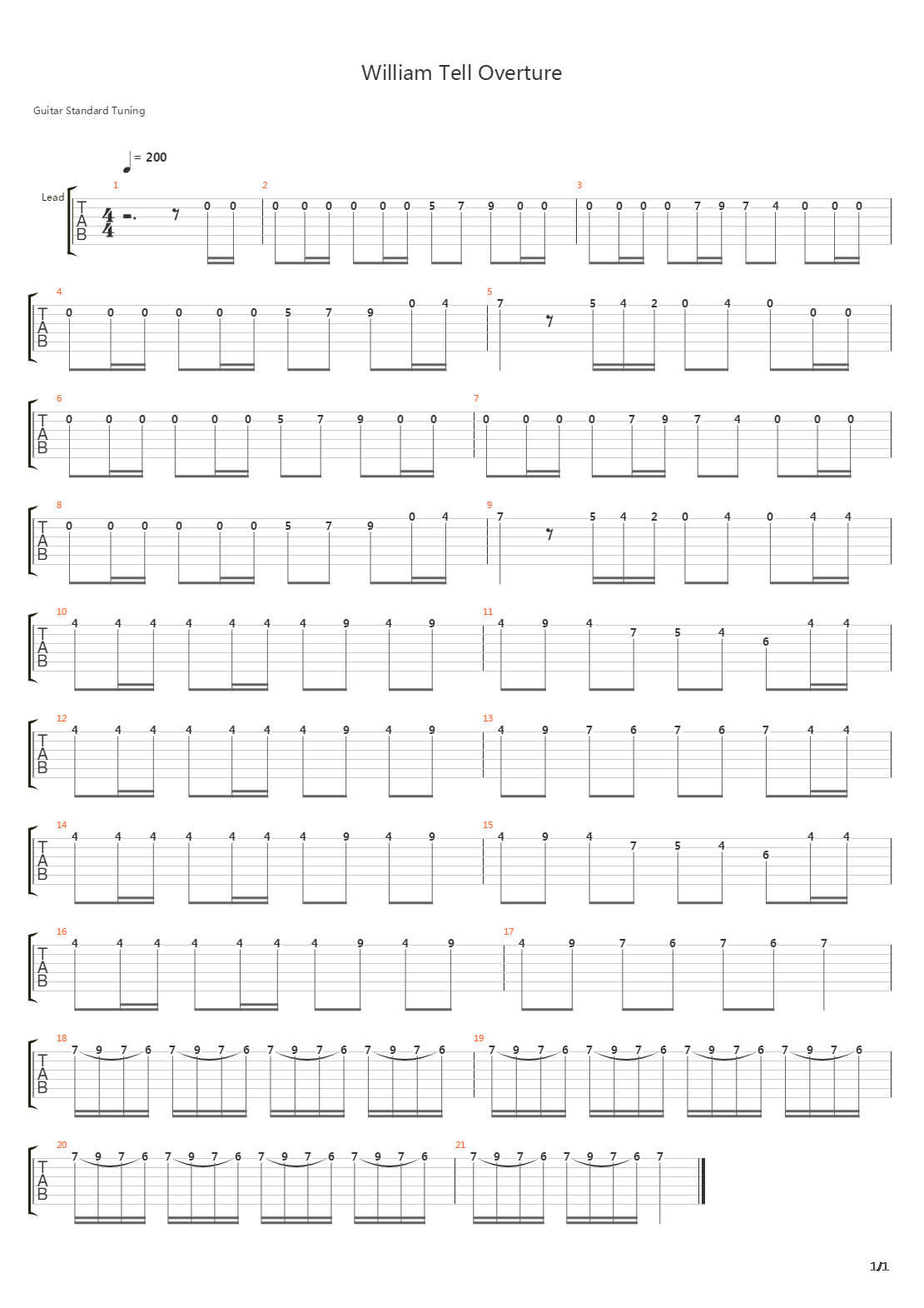william tell overture吉他谱