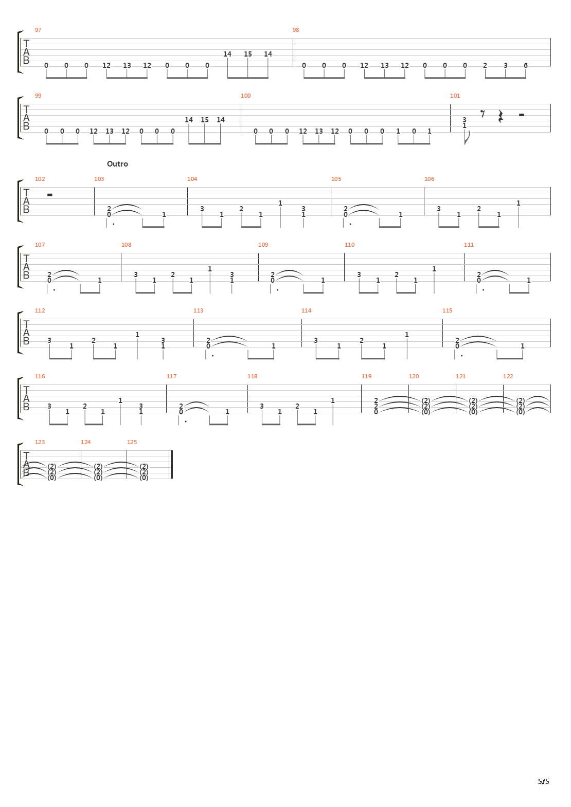 the end吉他谱