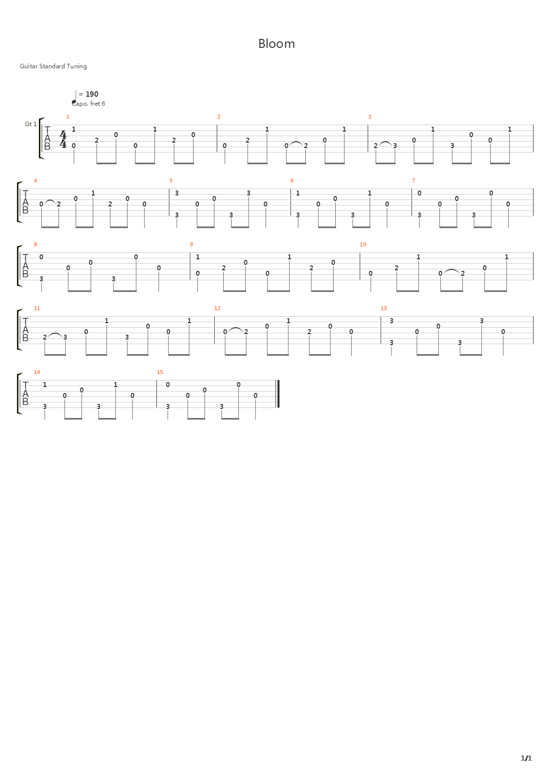 bloom吉他谱