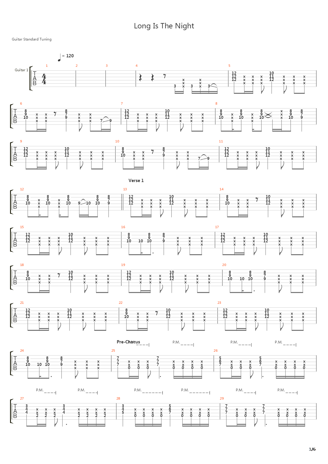 long is the night吉他谱