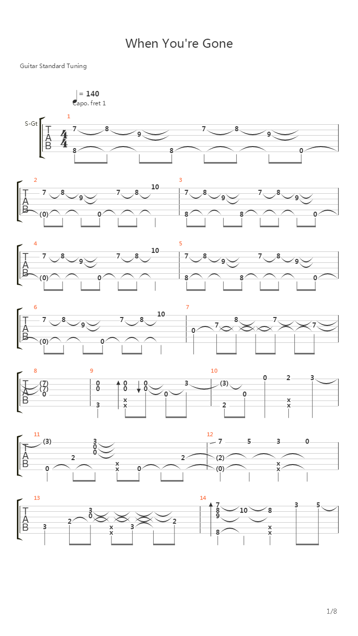 when you"re gone吉他谱