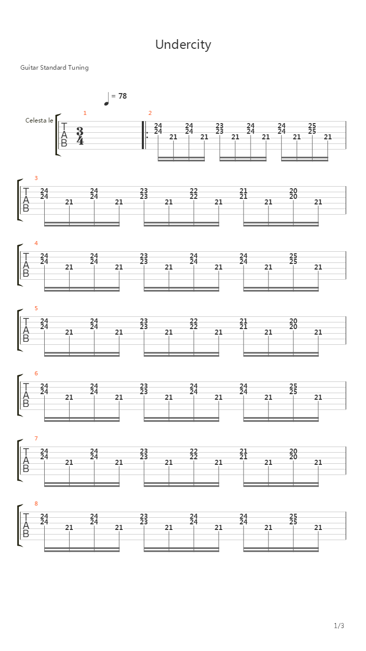 78 音轨: celesta left - 钢片琴 celesta celesta right - 敲击乐器