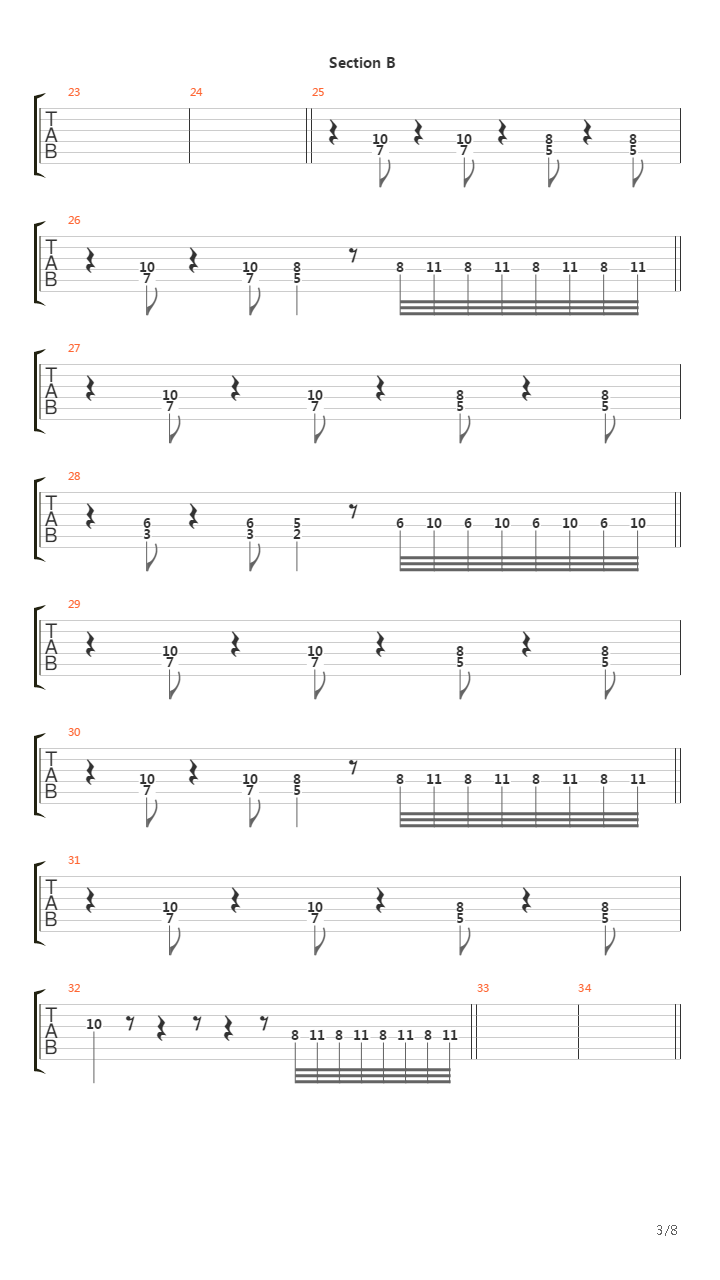 相关吉他谱吉他谱信息歌曲the rumbling(乐队总谱《undertale》游戏