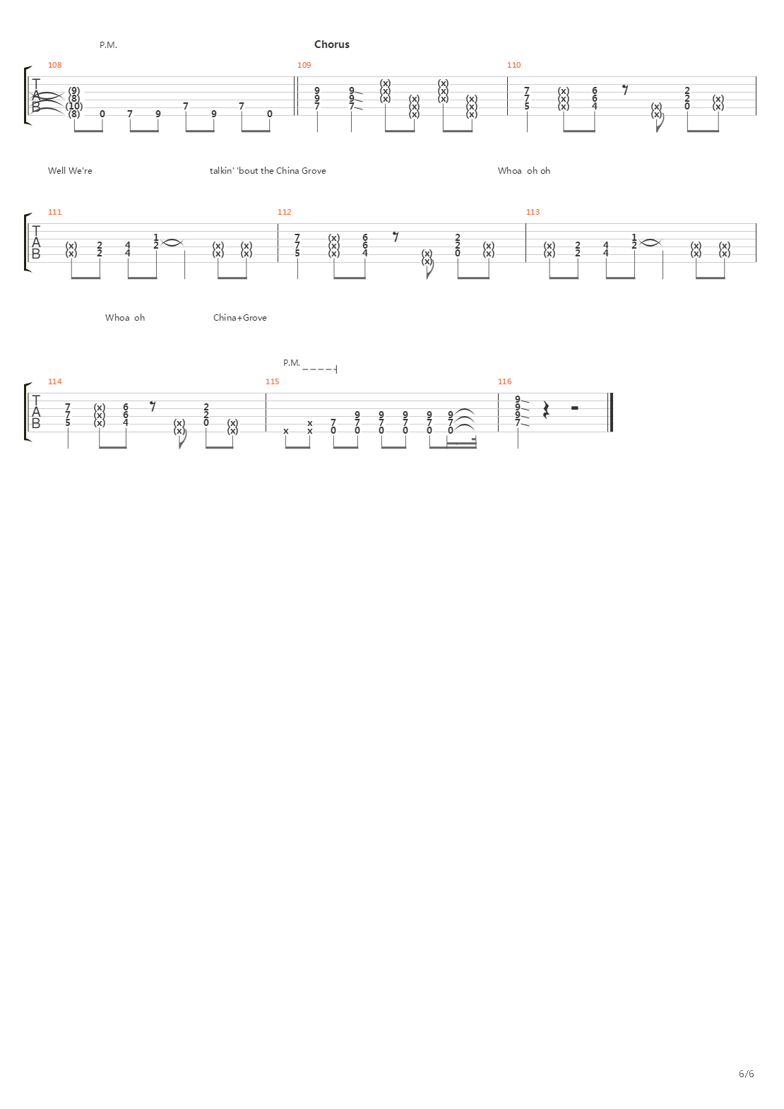 china grove吉他谱