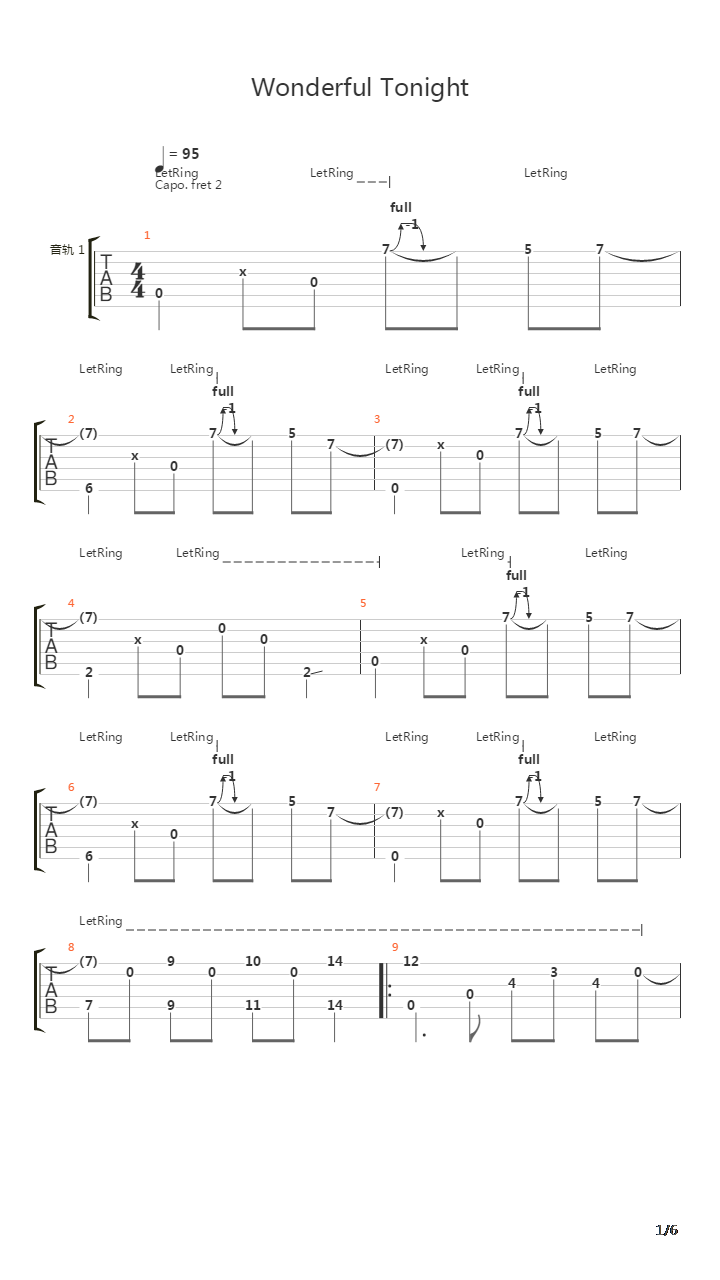wonderful tonight吉他谱(gtp谱,指弹)_岸部真明(岸部