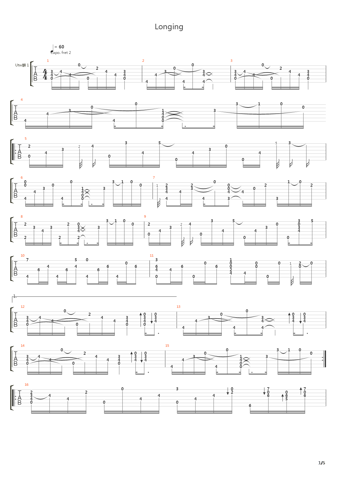 longing吉他谱(gtp谱,指弹)_piotr szumlas(piotr