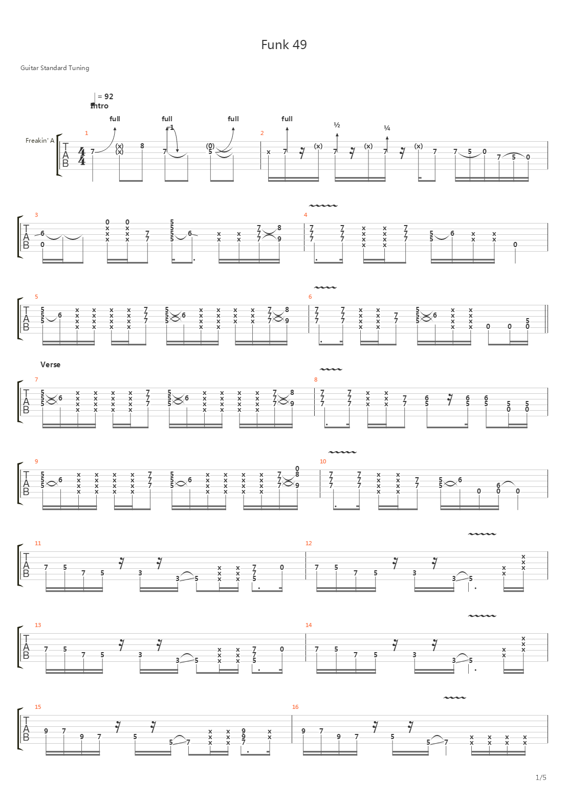 funk 49吉他谱