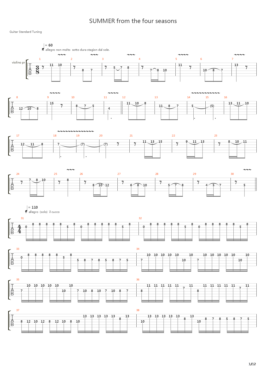 el verano吉他谱