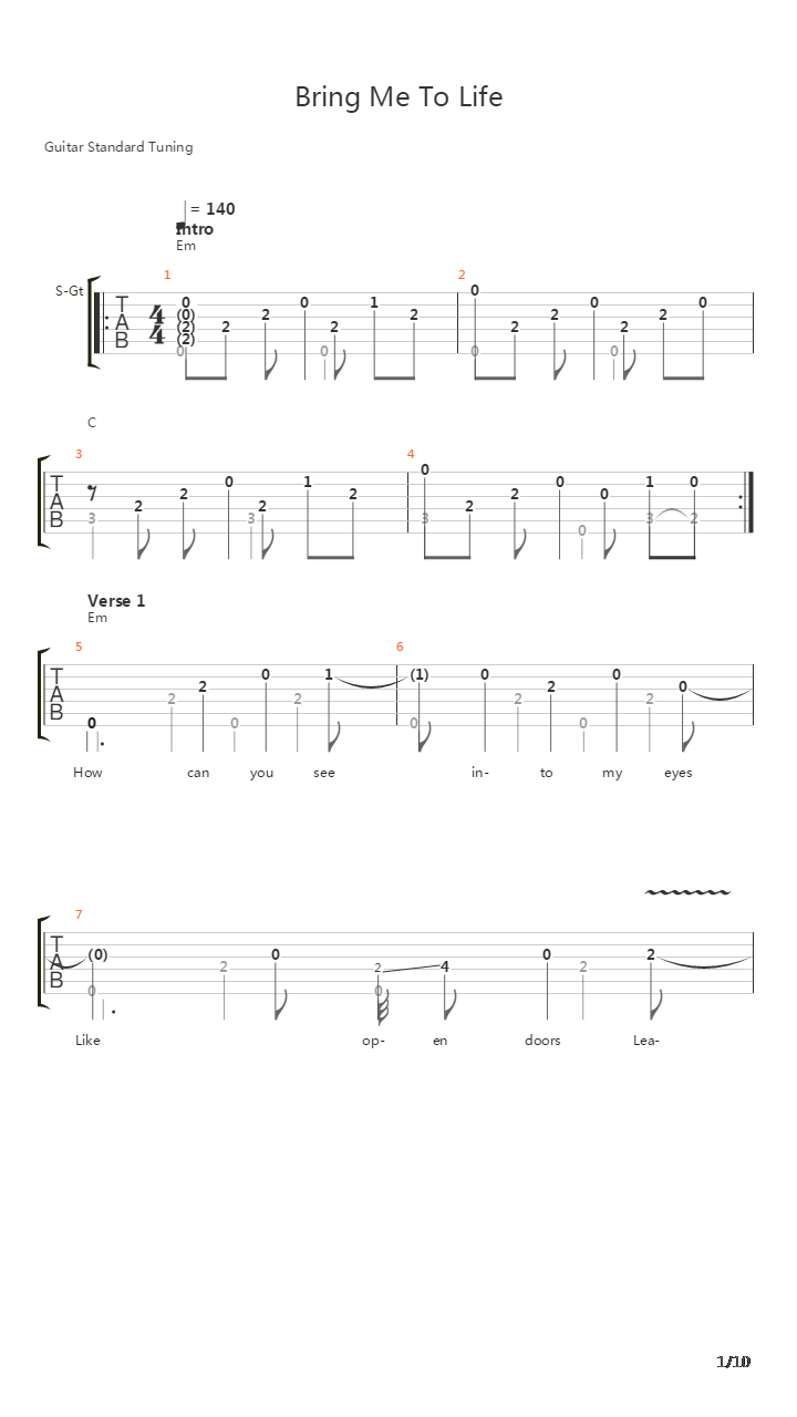 some liberties with the tempo/timing of some sections) 和弦:em