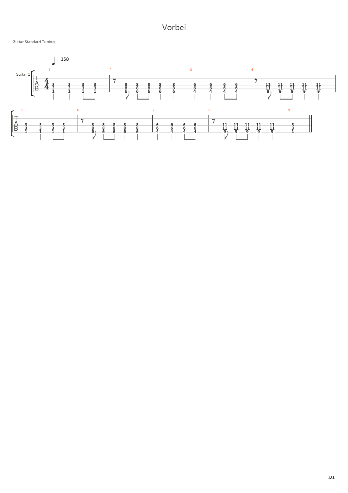 vorbei吉他谱(gtp谱)_nevada tan