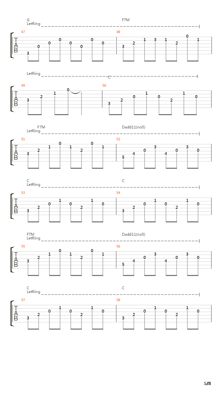 com和弦:c f7m dadd11(no5) g am c